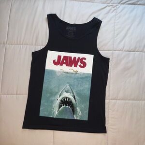 Jaws Black Graphic Tank Top Size Men’s Medium